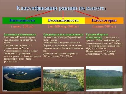 Название формы рельефа амазонской низменности