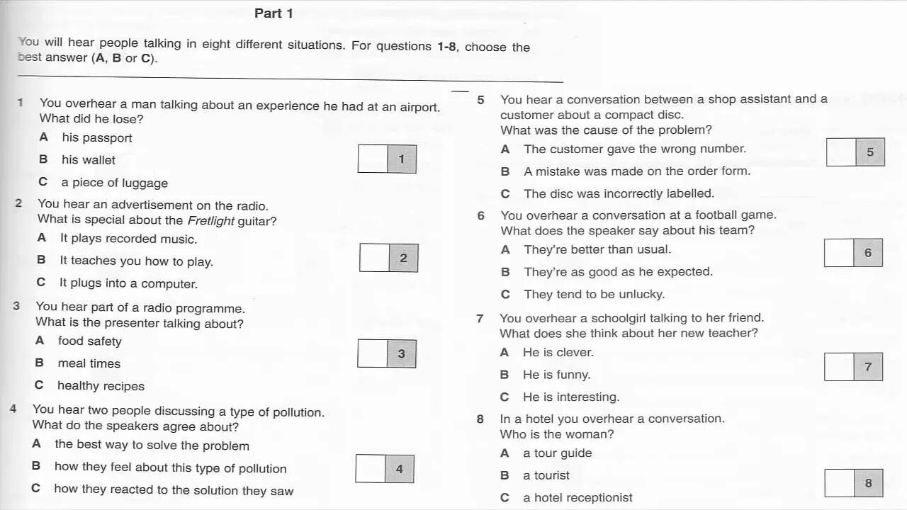 FCE Listening Test ответы. Аудирование FCE. FCE Listening части. FCE Listening Practice ответы Test 2 Part 1. You will hear 6