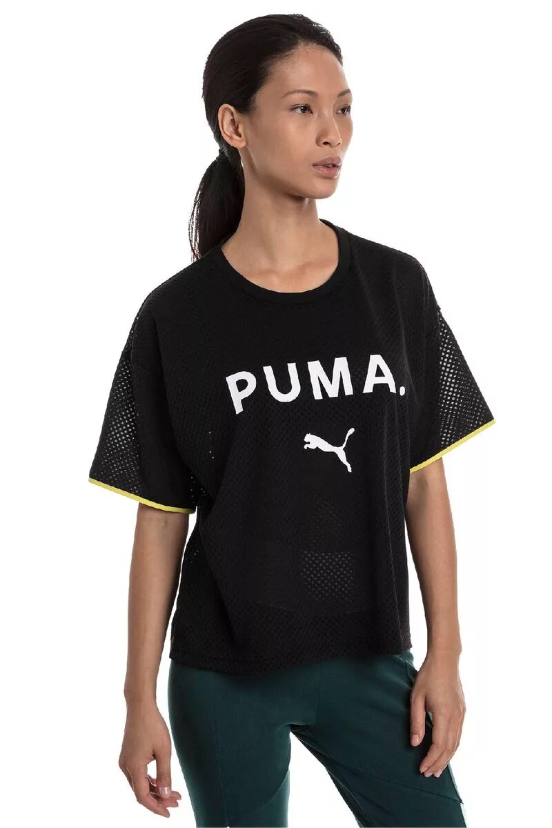 Футболка женская Puma черная 44-46. Футболка Пума женская. Майка Puma женская. Майки Пума женские. Озон пума женская