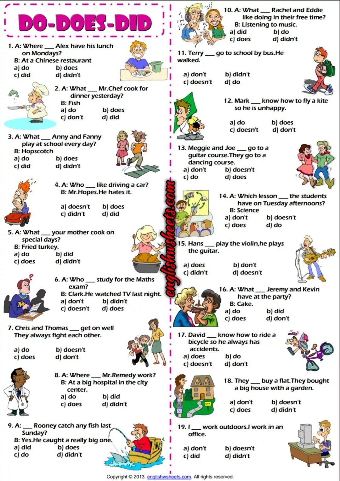 Esl do does. Do does esl. do does did worksheets. do does questions for kids. do exercises for do does.
