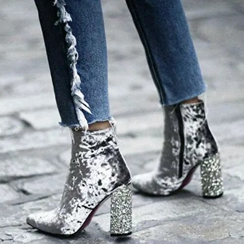 New Look Ботильоны металлик на каблуке New Look