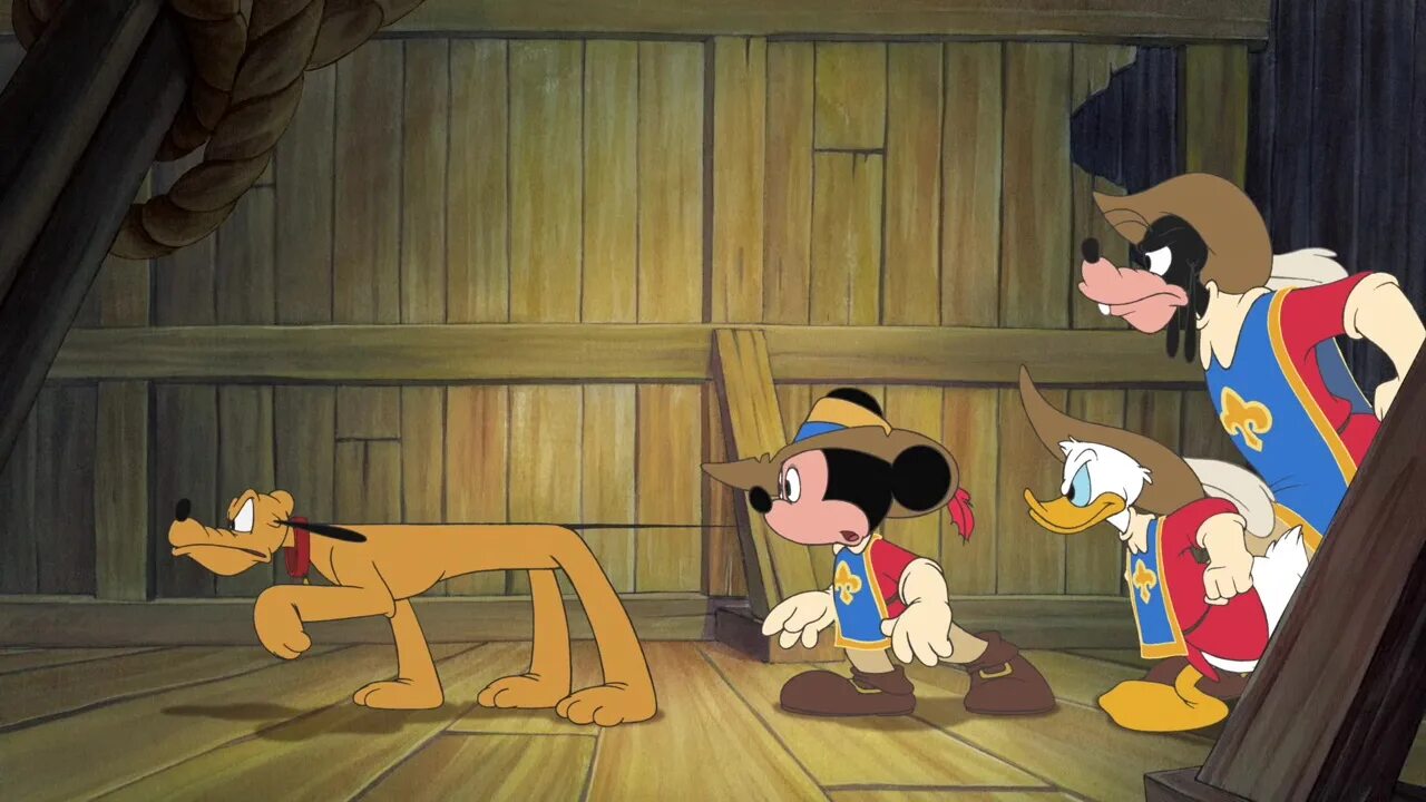 Приключения Микки и Дональда ОНТ 2004. Mickey Donald Goofy the three Musketeers 2004. Кларабель три мушкетера Микки.