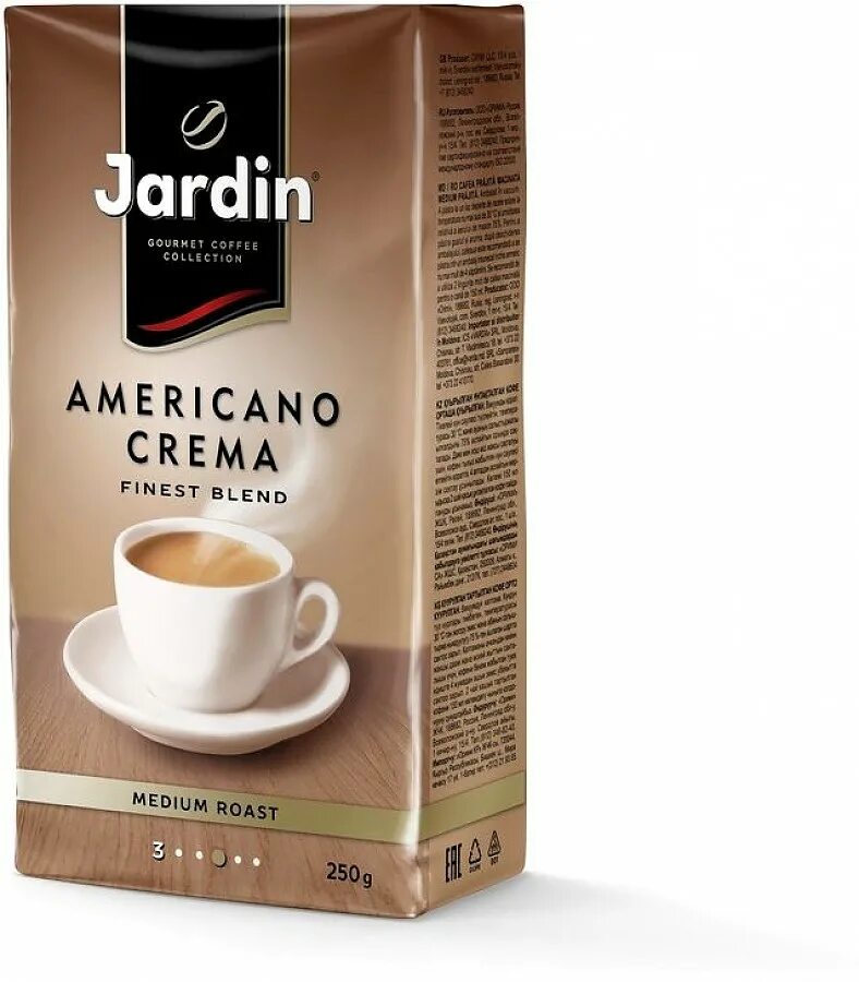 Кофе молотый средней обжарки. Jardin americano crema 250г. Кофе молотый Jardin americano crema, 250 г. Кофе Жардин американо крема молотый. Кофе Жардин americano crema 250.