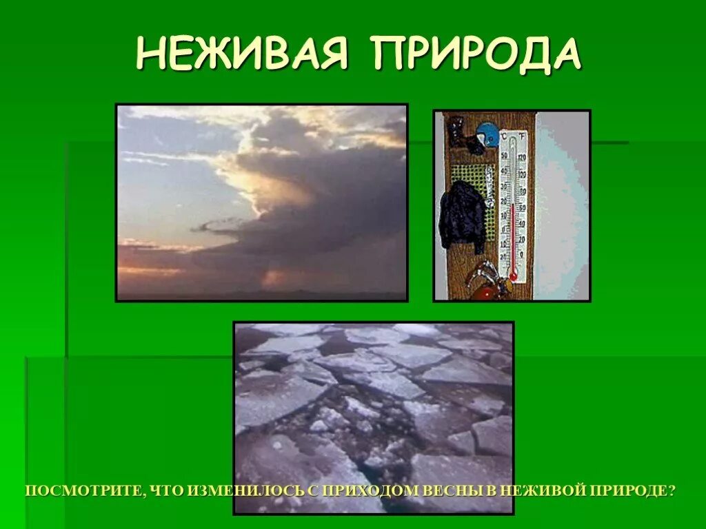 Неживая природа. Неживая природа весной. Весенние явления в неживой природе.