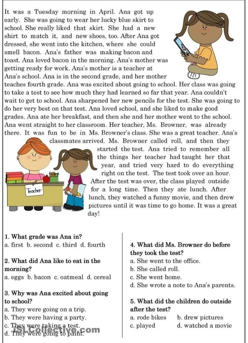 Text for elementary. Reading exercises for Elementary английский. Reading Comprehension задания. Задания English for Elementary. Чтение Elementary Worksheet.