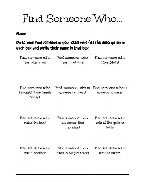 Find someone like. Find someone who. Find someone who game. Find someone who Worksheet. Find someone who activity.