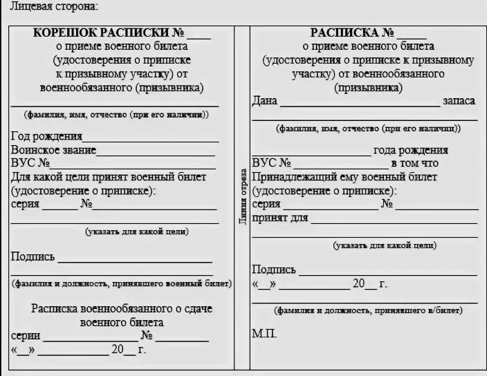 Расписка о предоставлении военного билета работодателю. Расписки в приеме от граждан документов воинского учета. Пример заполнения расписки о приеме документов воинского учета. Расписки в приеме от граждан документов воинского учета образец. Документы в организацию от гражданина