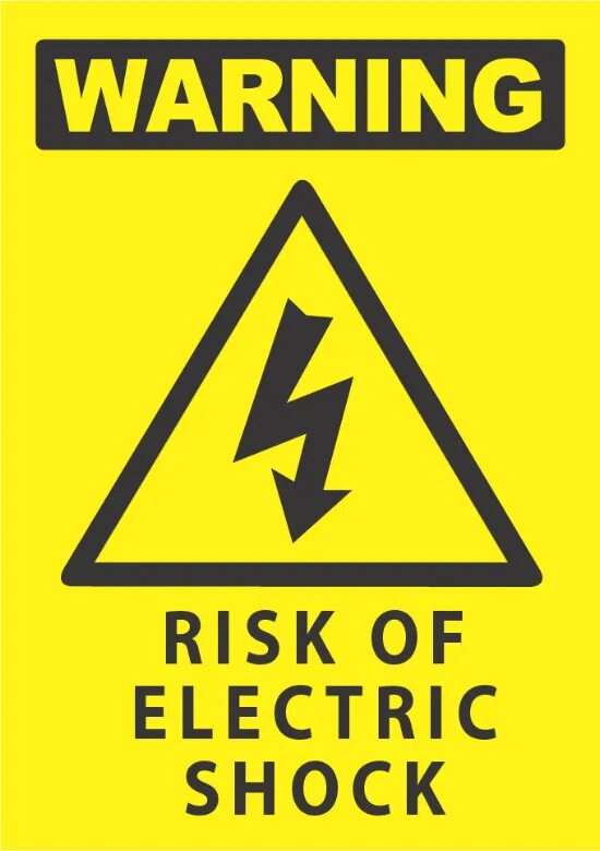 Dangerous electricity. Electric shock risk. Safety symbol risk of electric shock. Electric yellow. Risky symbol.