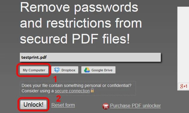Снять защиту с pdf