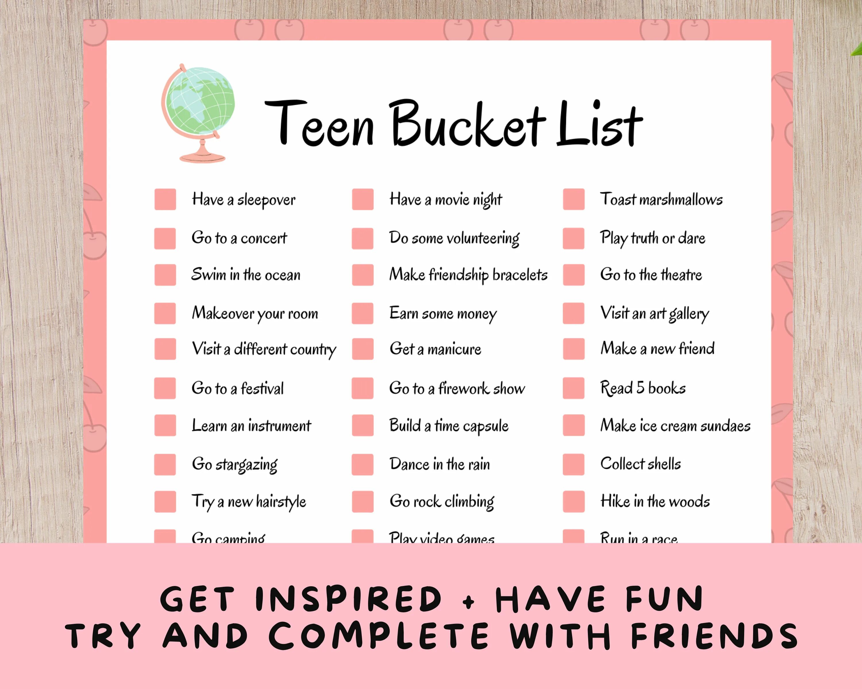 Bucket list ideas. Bucket list for teenagers. Bucket list for Summer. Summer Bucket list for Kids.