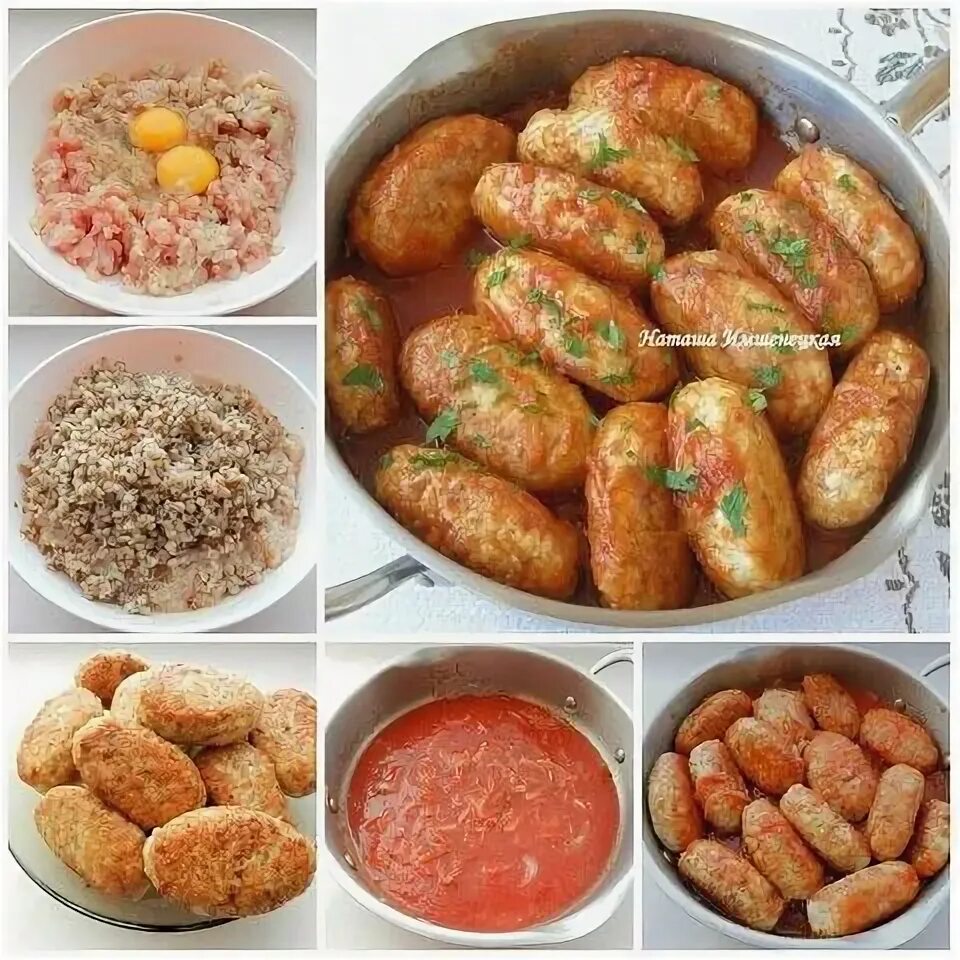 Рецепт: Гречаники, запечённые в томатном соусе (в духовке) на RussianFood.com