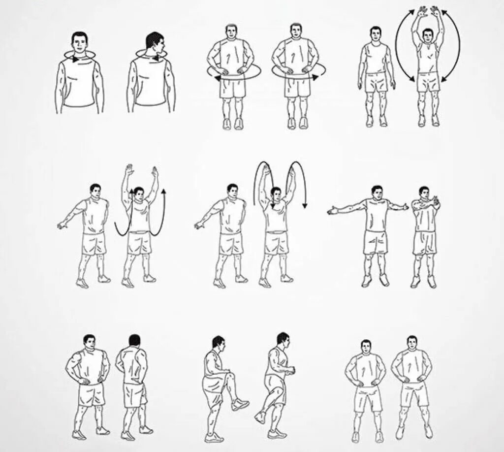 Разминка перед нагрузкой. Комплекс упражнений для разминки перед тренировкой для мужчин. Схема разминки перед тренировкой. Упражнения для разогрева мышц перед тренировкой. Как правильно разогревать мышцы перед тренировкой.