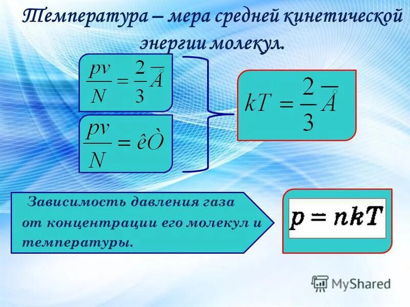 При понижении температуры средней кинетической энергии