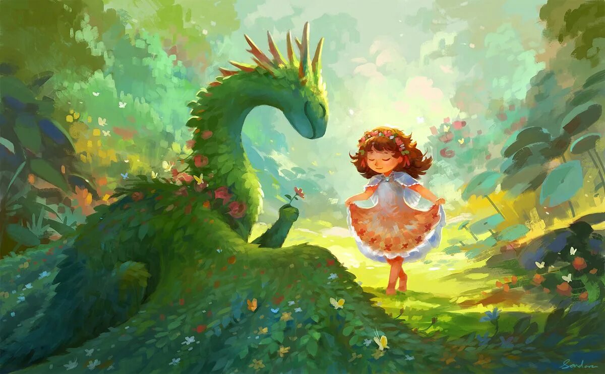 Маленький дракоша. Sandara Art драконы. Злата и ее дракон. Добрый дракон. Девочка и дракон.