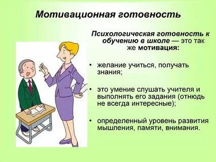 Определяющие его готовность к