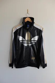 Seltener Kleeblatt Adidas Chile '62 Trainingsanzug Jacke schwarz gold ...