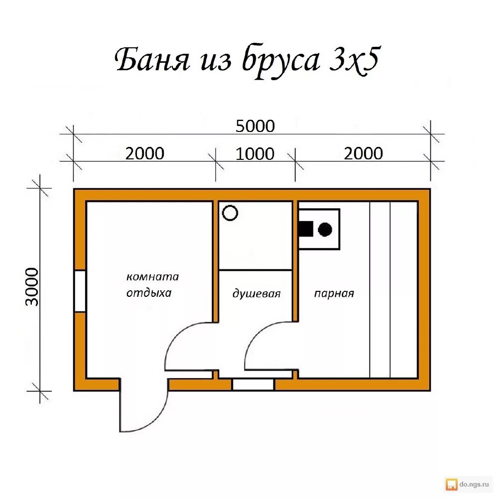 Сколько материала на баню. Сруб бани 3х5 планировка. Чертеж каркасной бани 3х5. Планировка бани 3,5х5. План бани 3 на 4.