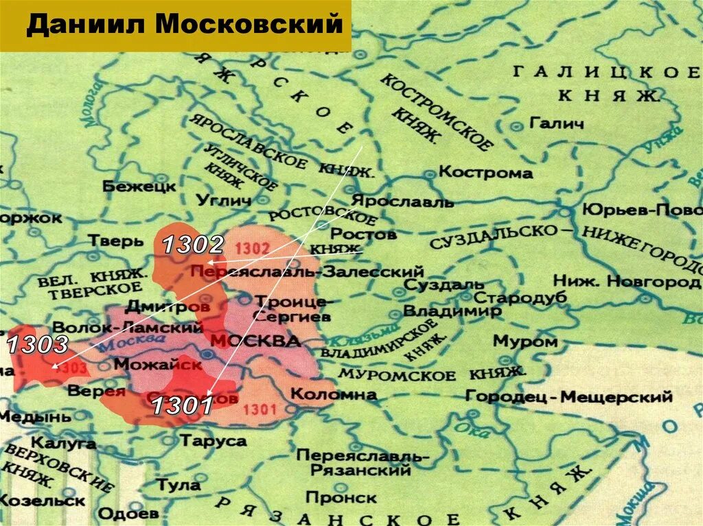 Московское княжество стало самым сильным. Московское княжество при Данииле Александровиче карта.