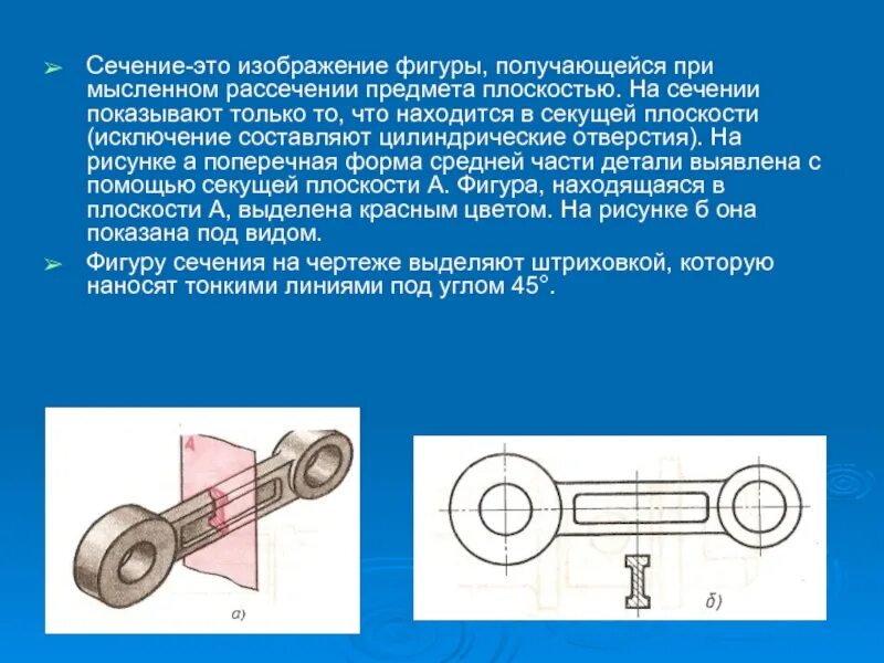 Мысленное рассечение одной плоскостью