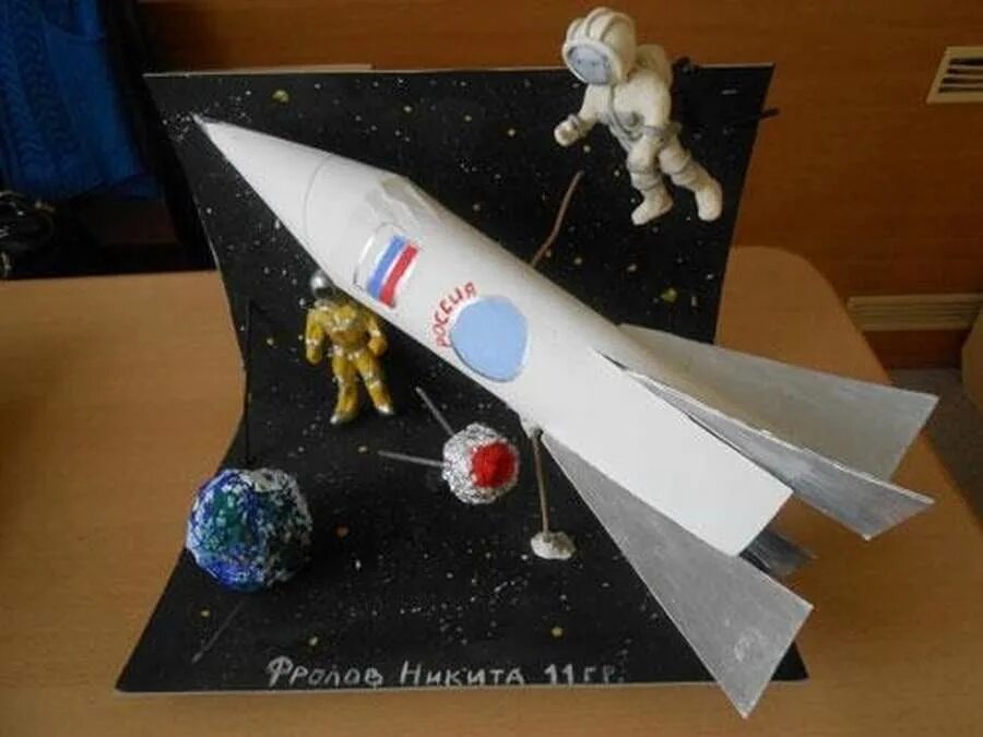 Линейка ко дню космонавтики в школе. Поделка ко дню космонавтики. поделка ко дню космонавти.