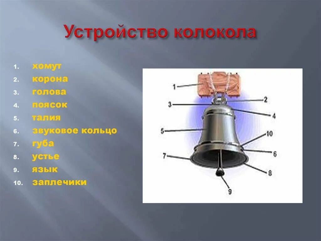 Колокольчик на какой вопрос отвечает. Части колокола названия. Устройство колокольчика. Части церковного колокола. Строение колокола.