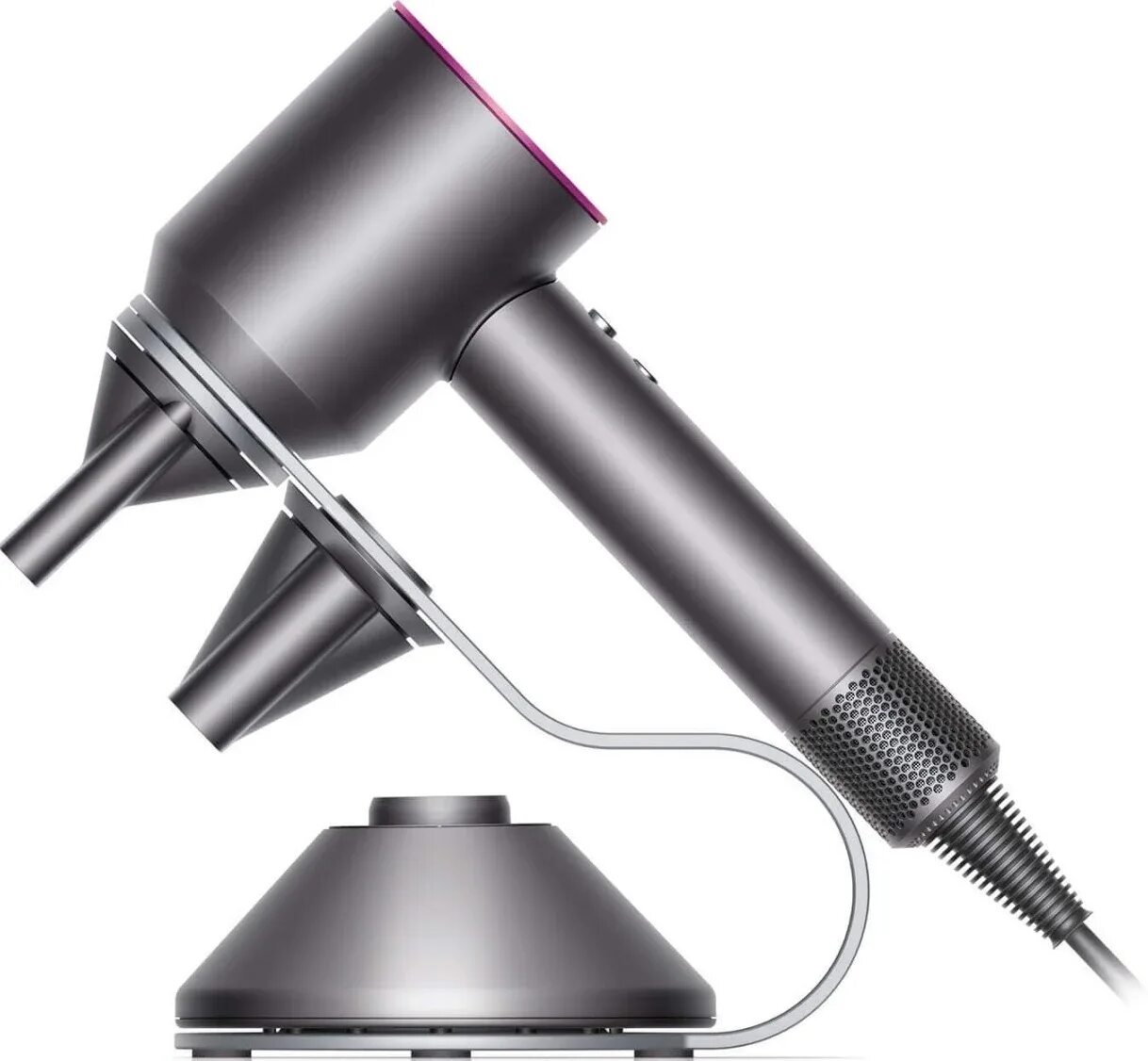 Фен Dyson Supersonic hd01 Fuchsia с подставкой. Фен Dyson Supersonic насадки. Подставка под фен Дайсон. Фен Dyson серый. Фен под дайсон