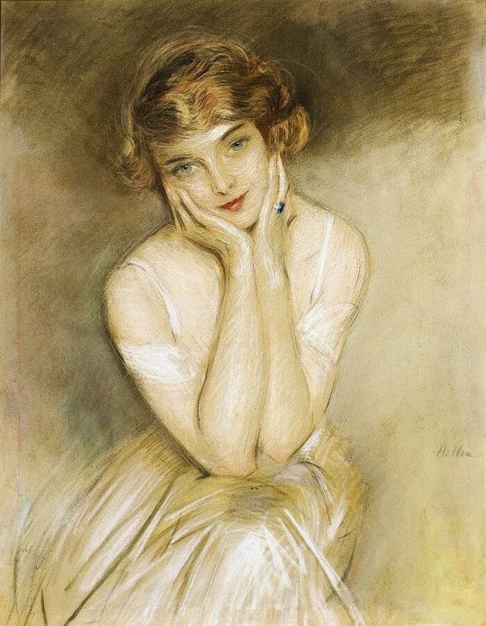 Картина молодая. Поль Сезар эллё 1859-1927. Paul Cesar Helleu. Paul Cesar Helleu (1859-1927) дама в шляпке. Поль Сезар эллё картины.