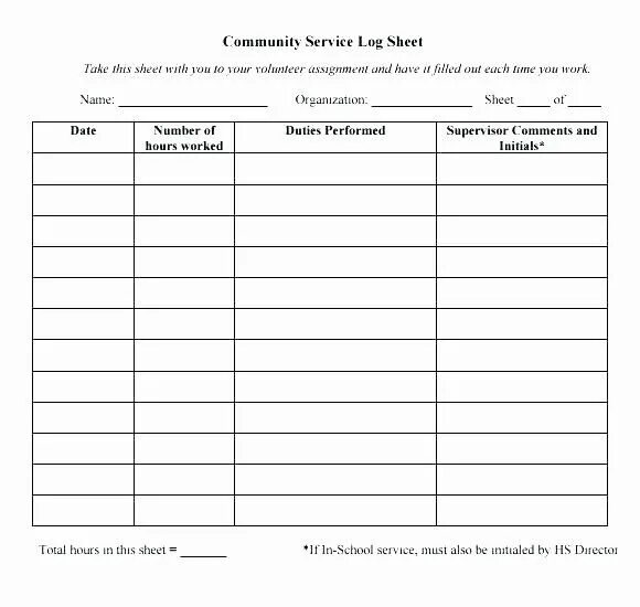 Form hours. Log sheet. community template. hours of community services. volunteer assignment.