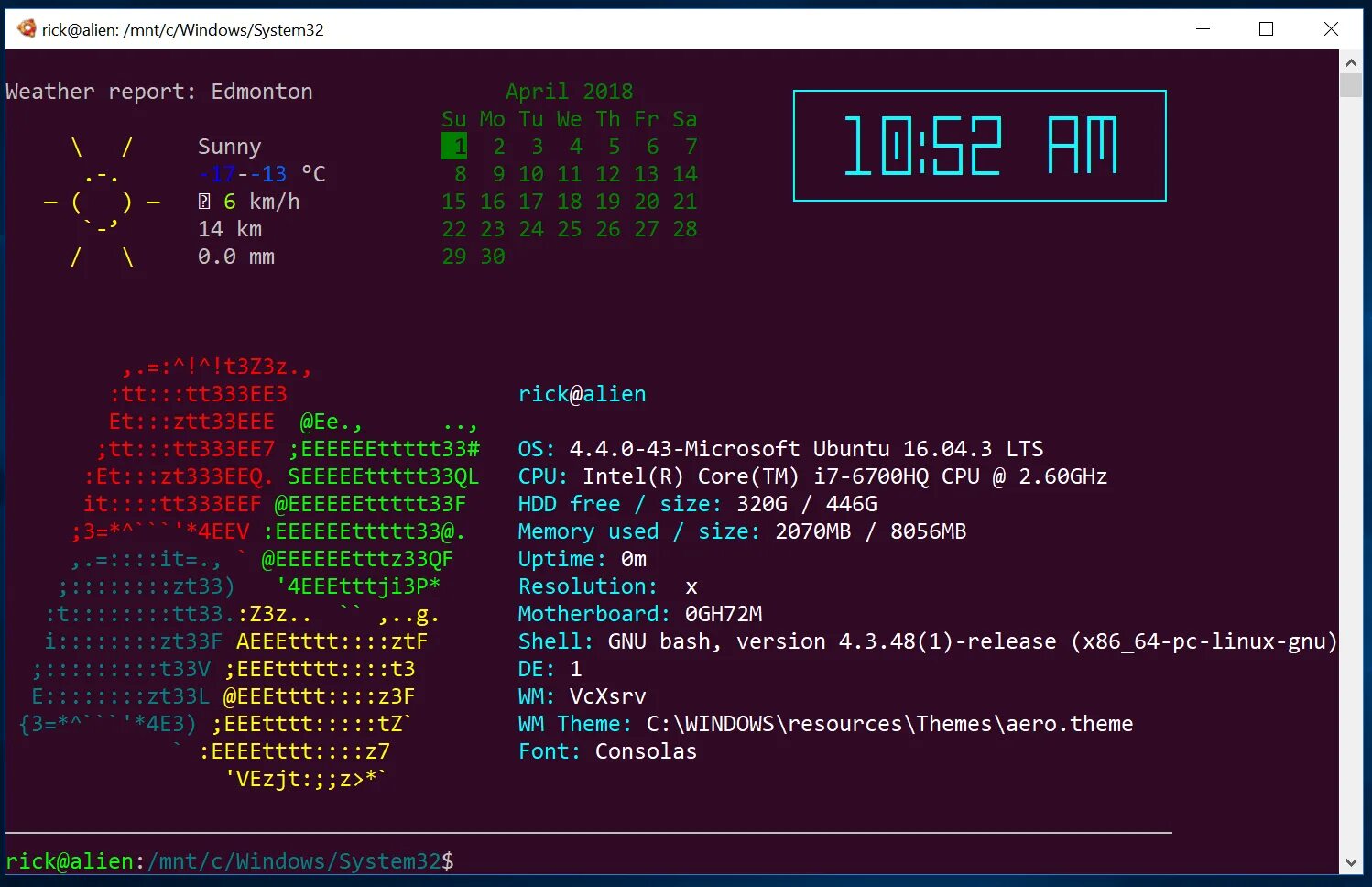 Command line variables