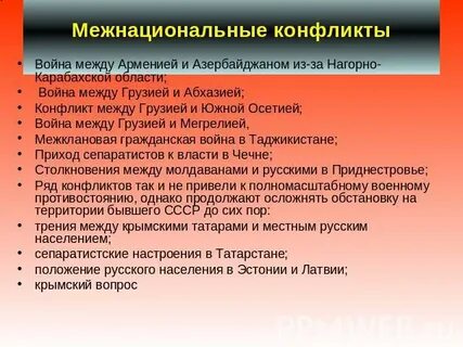 Конфликты между народами в истории