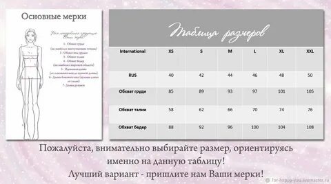 Мерки женских размеров одежды