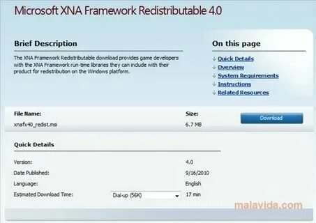 Xna framework redistributable 4.0 refresh