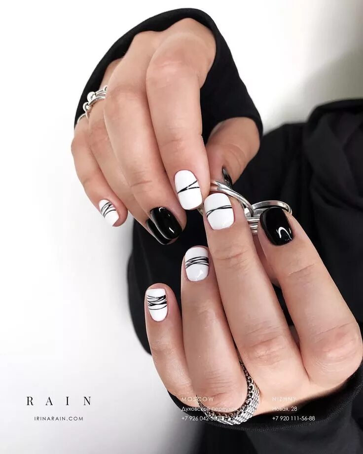 Маникюр в школу черно белый 10 diseños de uñas discretas y elegantes para la oficina Mujer de 10: Guía rea
