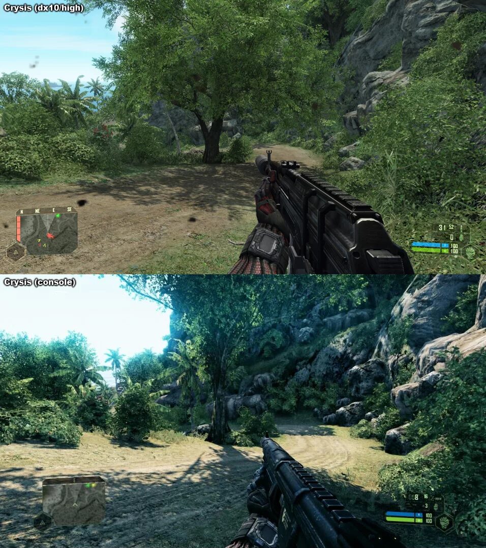 Comparison gaming. Крайзис 1. Кризис ремастер. Crysis ps3. Crysis 1 ps3 Графика.