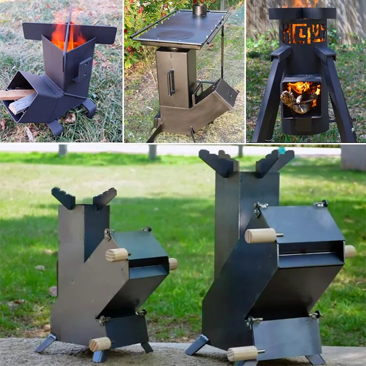 Печка из профильной трубы. Печка &quot;rocket stove. реактивная печь тайга. ракетная печь тайга. rocket stove походная.