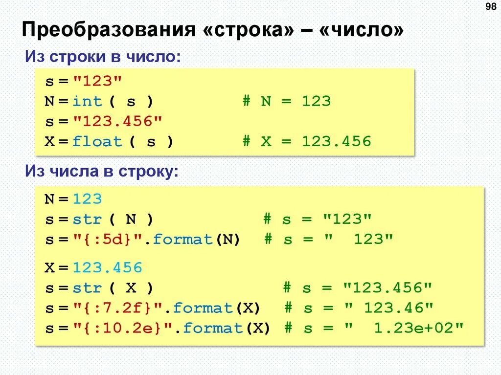 Преобразование строки в число. Преобразование строки в число