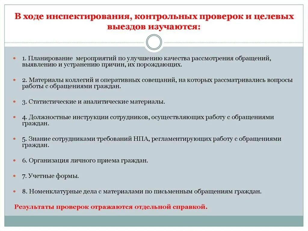 Проведение целевых проверок. Контрольная проверка проводится:. Порядок проведения контрольных проверок.. Инспектирование целевые контрольные проверки. Порядок проведения проверочной работы