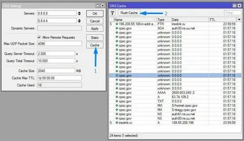 Mikrotik dhcp dns