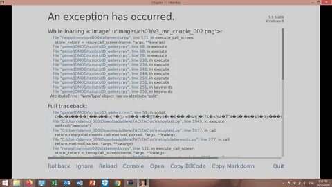 Exception while running