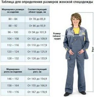 Рост 3 4 таблица спецодежда
