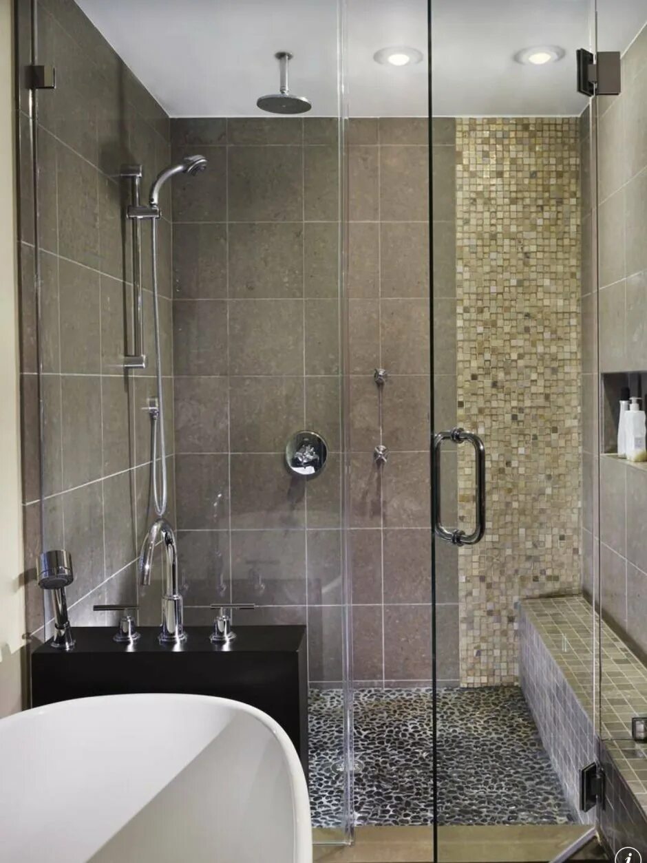 Ванная комната с кабиной из плитки. Ванная с мозаикой. Ванная комната с кабиной из плитки. Ванная комната с душевой кабиной. Интерьер ванной комнаты с душевой кабиной.