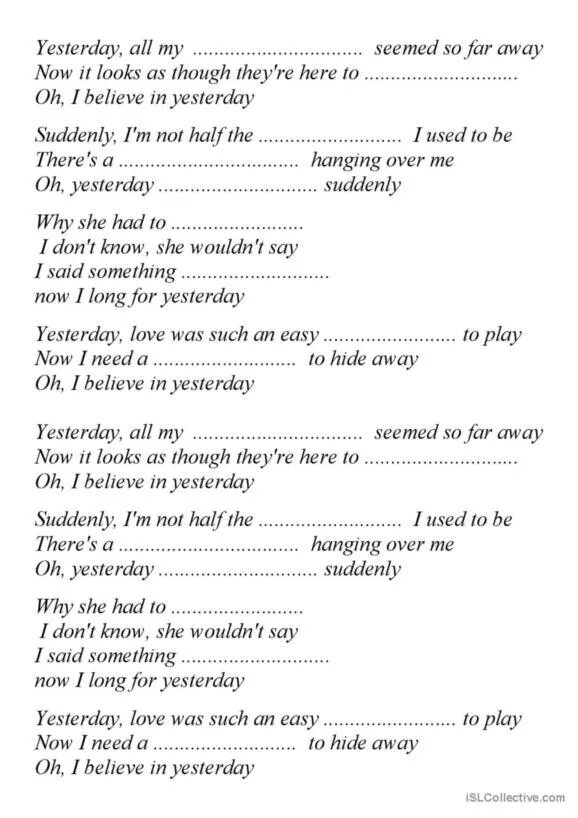 Seems like yesterday. Beatles yesterday worksheet. yesterday текст. yesterday песня текст. yesterday слова на английском.