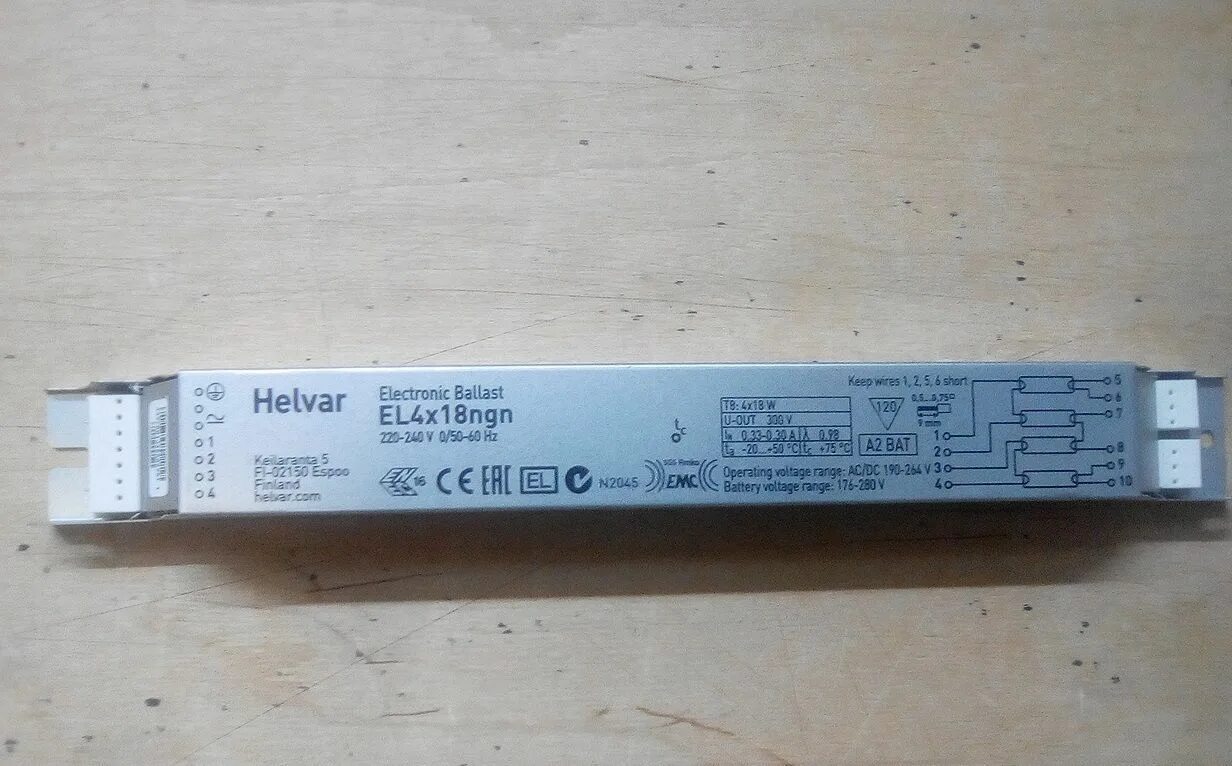 Электронный балласт Helvar. Helvar 444. Helvar Stereomatic 2000. HF-P 218/236 TL-D III 220-240 В 50/60 Гц. Баласт или балласт