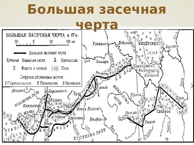 Создание засечной черты. Тульская засечная черта 16 век. засечная черта тульской области. тульская засечная черта карта. строение тульской засечной черты.