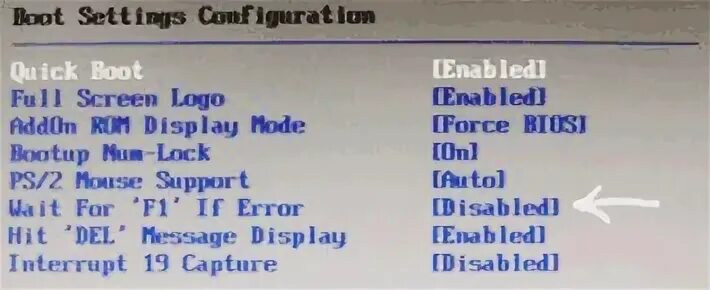 Error 1 ignored. Psu fan error f1. press f1 to resume. wait for f1 if error выключить.