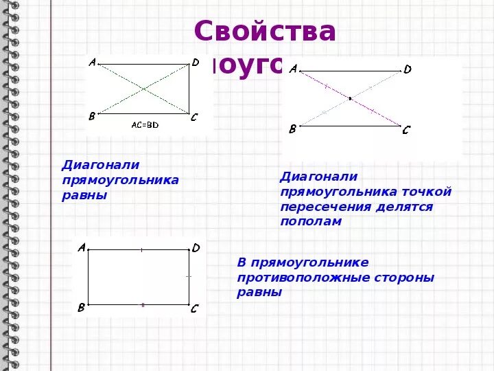 Диагонали прямоугольника точкой пересечения делятся пополам. Диагональ прямоугольника. Свойства диагоналей прямоугольника. Диагонали прямоугольника делятся пополам.