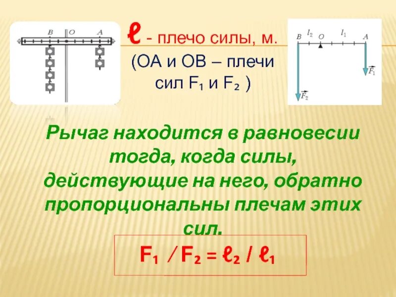 Будет ли находиться в равновесии рычаг. F1, f2 - силы, действующие на рычаги. Как найти плечо силы формула. Силы действующие на рычаг. Плечо рычага.