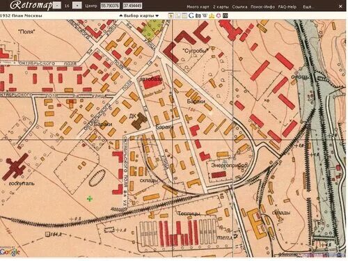 карта 1952 года