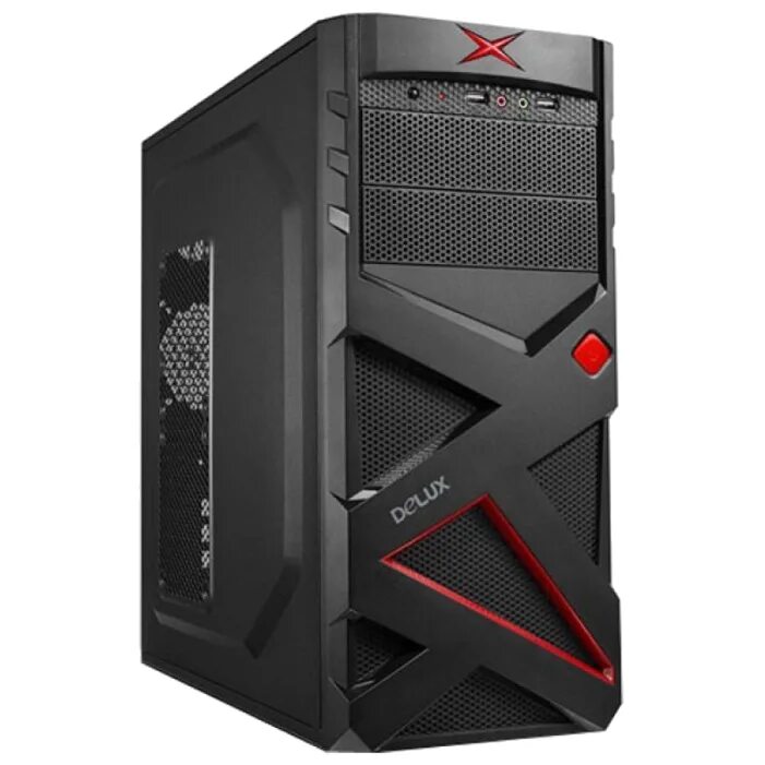 Компьютерный корпус Delux DLC-mv871 Black/Red. Компьютерный корпус Delux dp383 500w Black