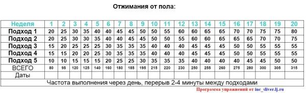 15 неделя даты. Подходы на отжимания от пола таблица. Программа отжиманий на 30 недель. Программа отжиманий от пола на 30 дней для мужчин таблица. Таблица отжиманий от пола на 30 недель.